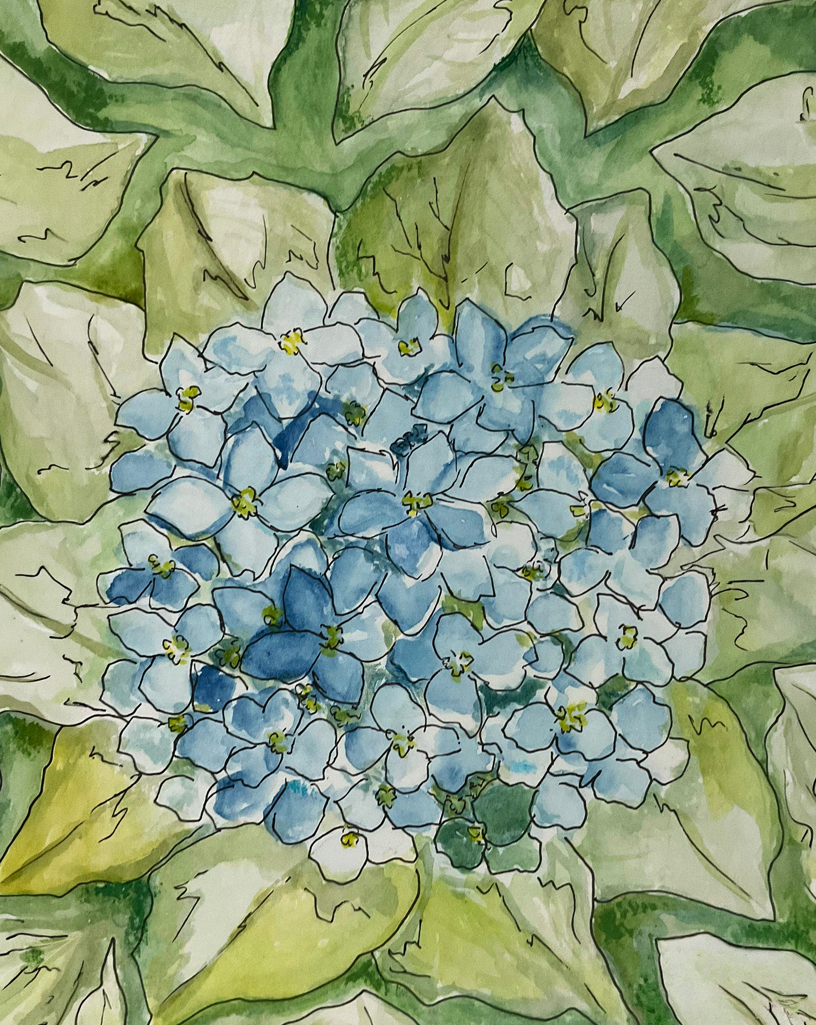 Blue Hydrangeas Print