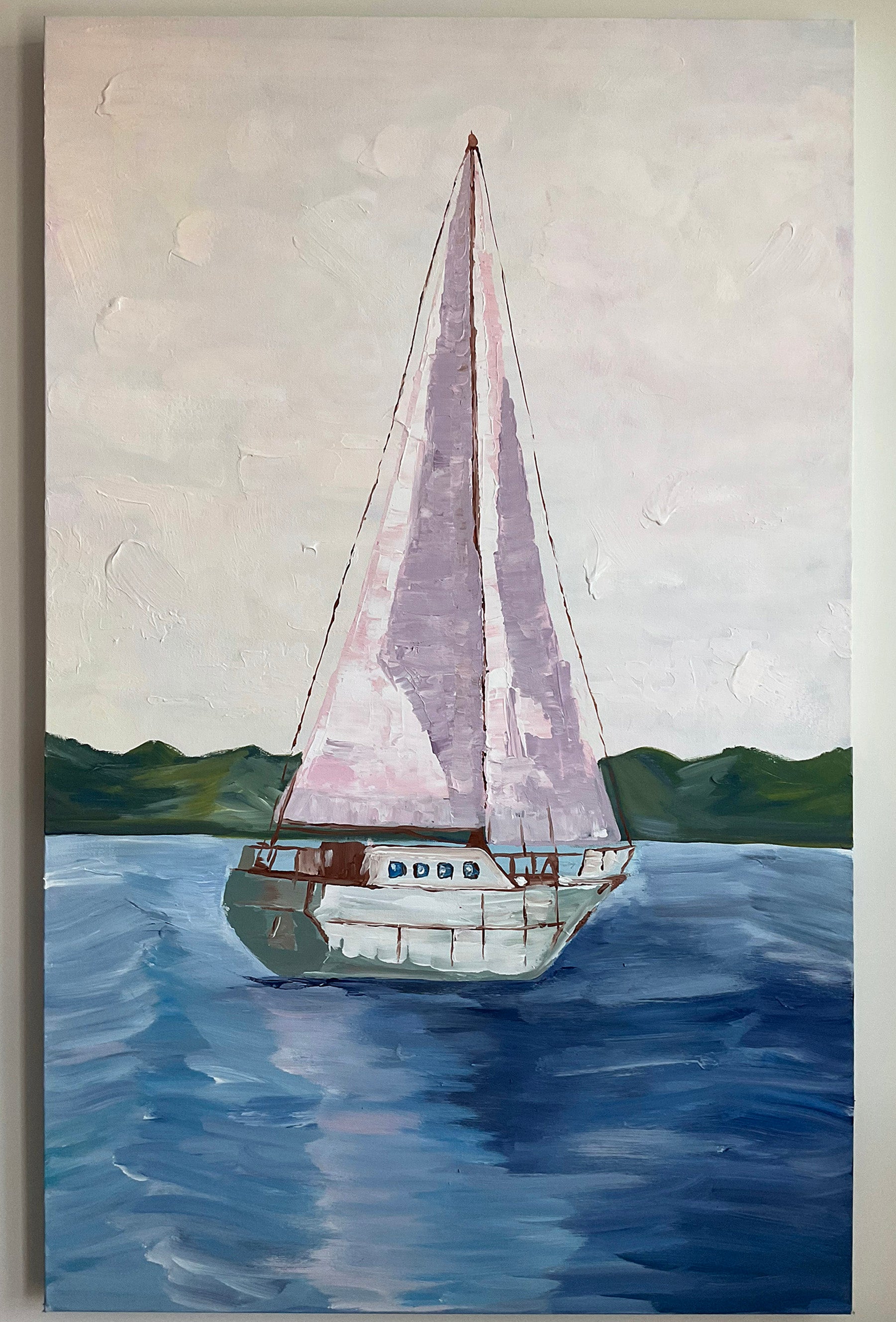 Pink Sailboat, 30x48 Original