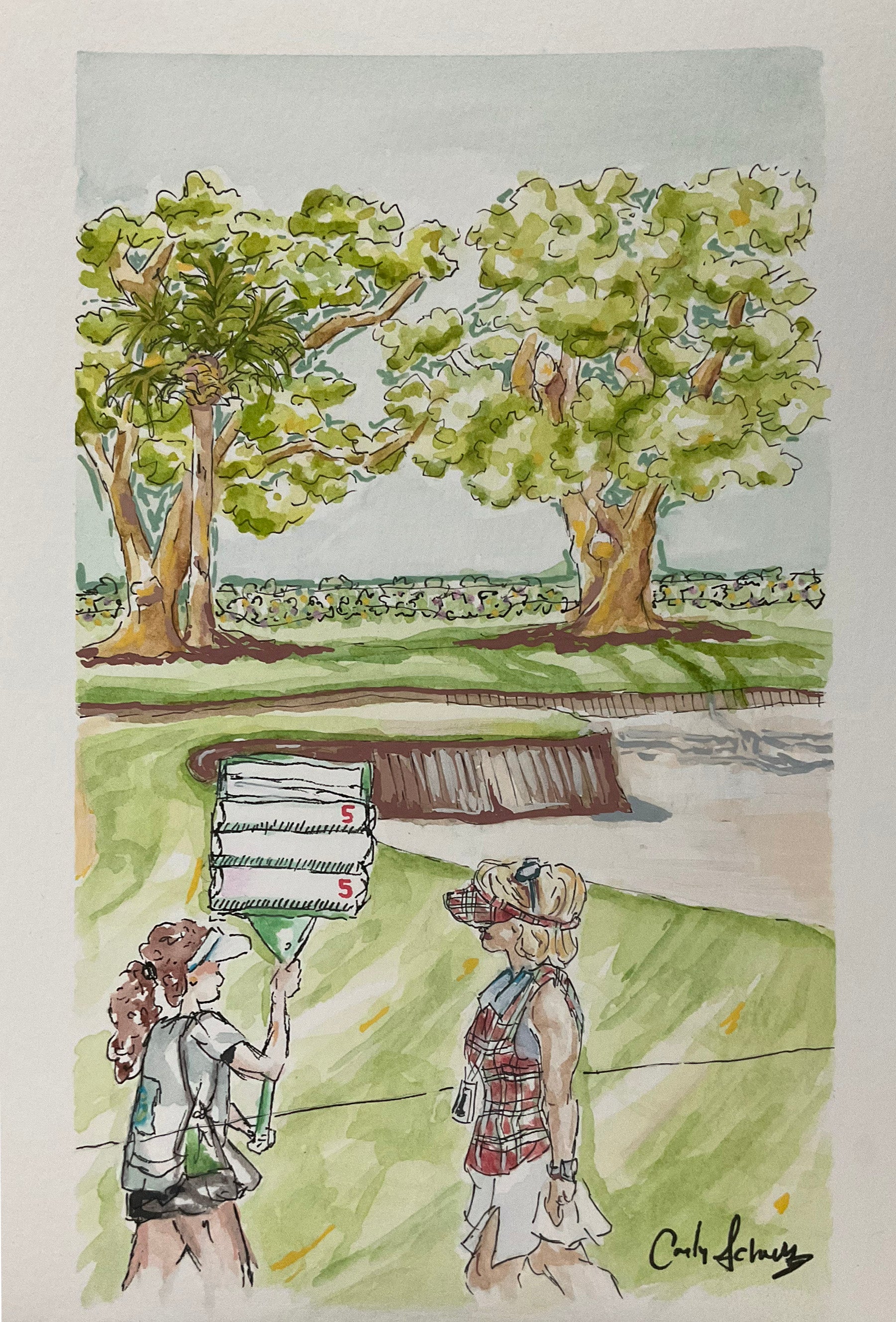 Golf Tournament, 5.5 x 8.5 Original
