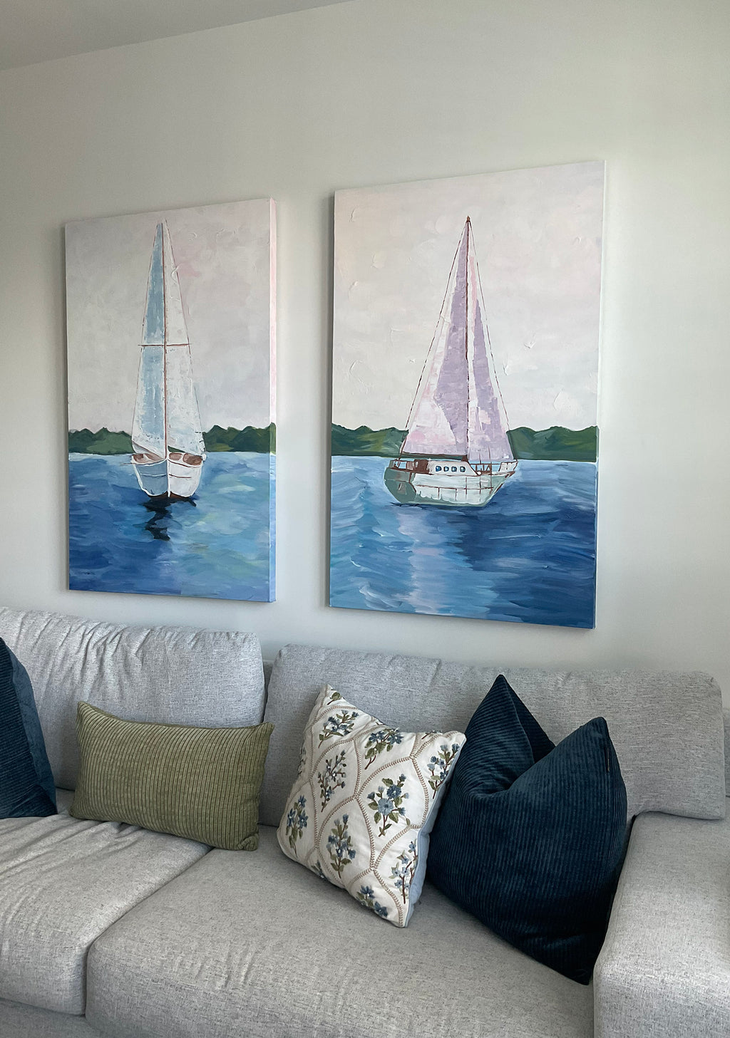 Pink Sailboat, 30x48 Original